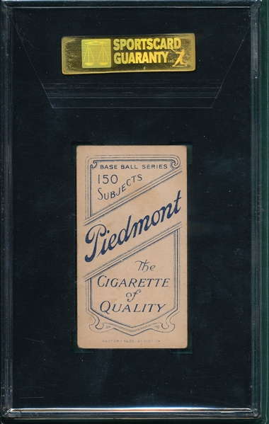 1909-1911 T206 Evers, Portrait, Piedmont Cigarettes SGC 40