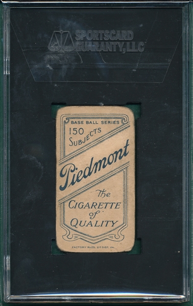 1909-1911 T206 Lajoie, Portrait, Piedmont Cigarettes SGC 1.5