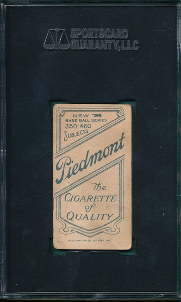 1909-1911 T206 McGraw, Portrait W/ Cap, Piedmont Cigarettes SGC 35