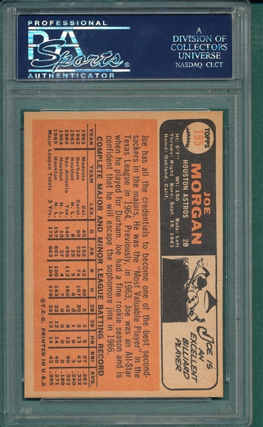 1966 Topps #195 Joe Morgan PSA 8 *Trophy Rookie*