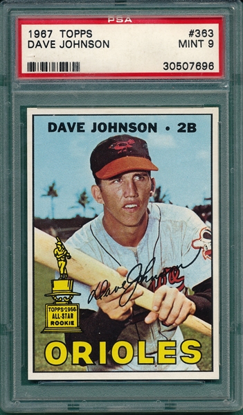 1967 Topps #363 Dave Johnson PSA 9 *MINT* *Trophy Rookie*