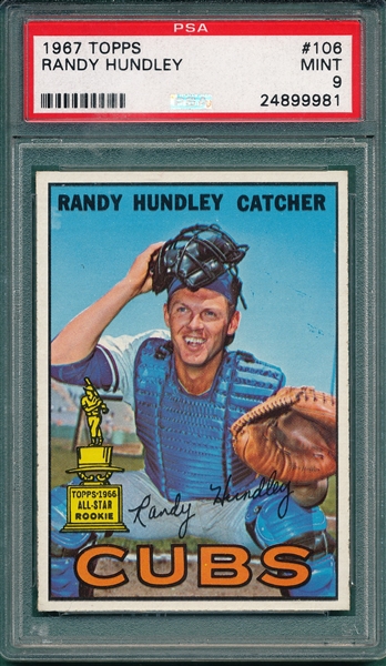 1967 Topps #106 Randy Hundley PSA 9 *MINT* *Trophy Rookie*