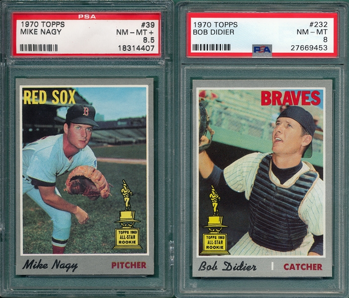 1970 Topps #39 Nagy & #232 Didier, Lot of (2), PSA 8.5 *Trophy Rookie*