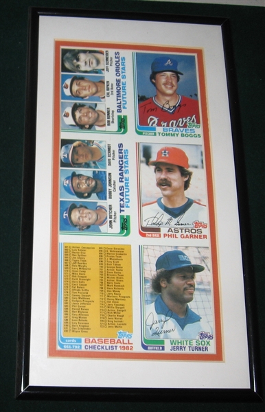 1982 Topps Six Card Uncut Strip Framed W/ Cal Ripken Jr. *Rookie*