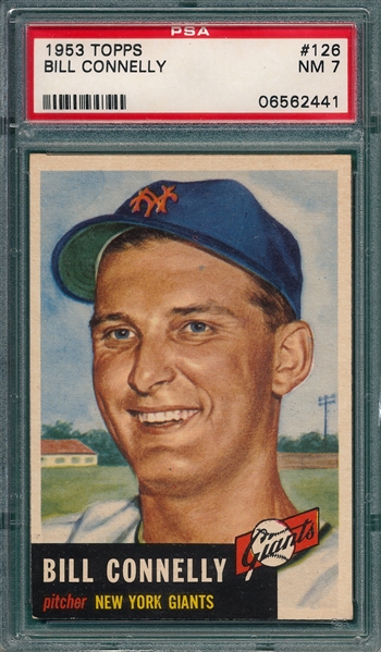 1953 Topps #126 Bill Connelly PSA 7