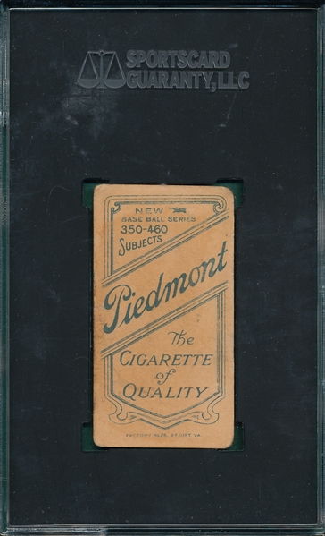 1909-1911 T206 Evers, Chicago On Shirt, Piedmont Cigarettes, PSA 2.5