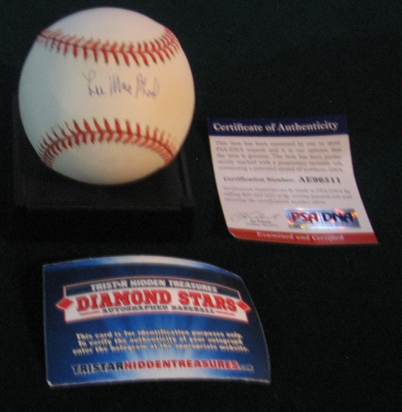 Trist-R Hidden Treasures Autographed Baseball, Lee McPhail, PSA/DNA Authentic
