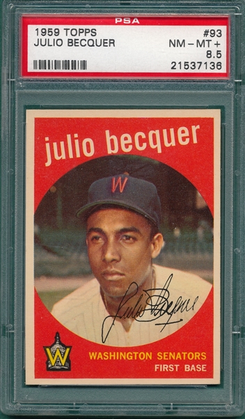 1959 Topps #93 Julio Becquer PSA 8.5