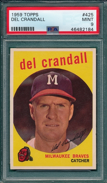 1959 Topps #425 Del Crandall PSA 9 *MINT*