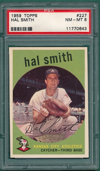 1959 Topps #227 Hal Smith PSA 8