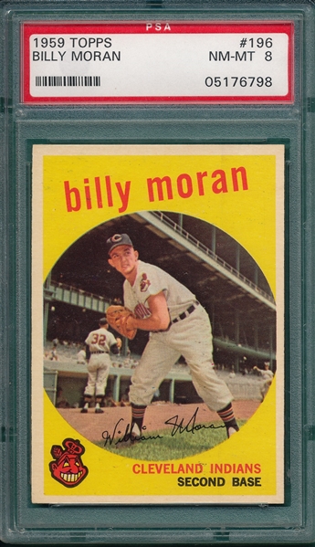 1959 Topps #196 Billy Moran PSA 8