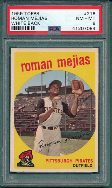 1959 Topps #218 Roman Mejias PSA 8