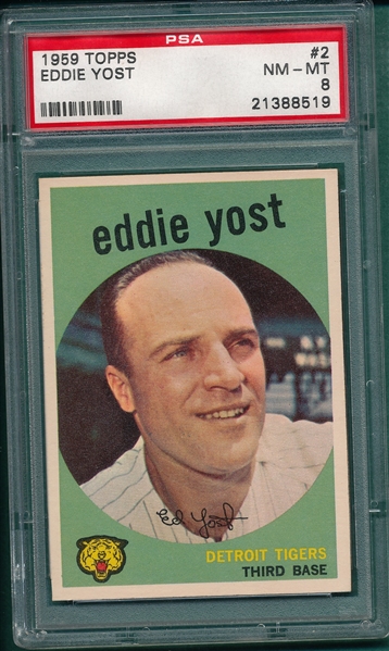 1959 Topps #2 Eddie Yost PSA 8
