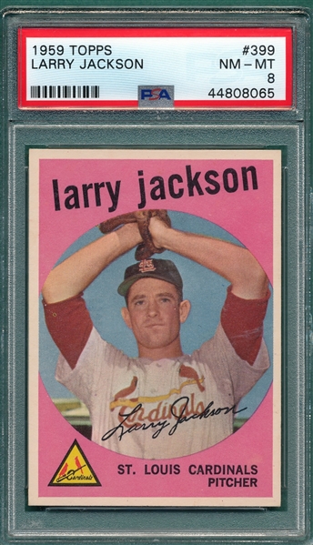 1959 Topps #399 Larry Jackson PSA 8