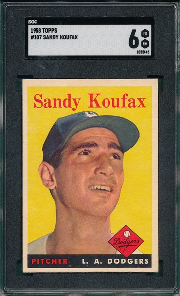1958 Topps #187 Sandy Koufax SGC 6