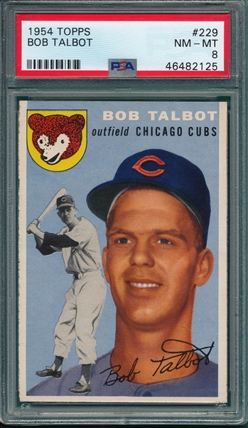 1954 Topps #229 Bob Talbot PSA 8