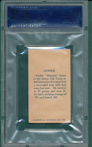1912 C-46 #52 Jones Imperial Tobacco PSA 4
