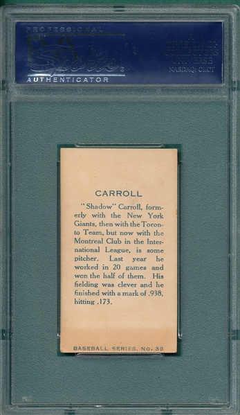 1912 C-46 #39 Carroll Imperial Tobacco PSA 4