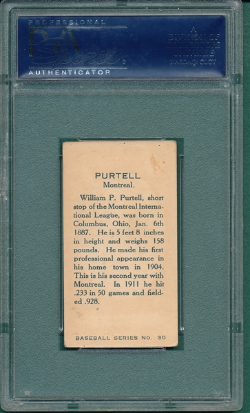 1912 C-46 #30 Purtell Imperial Tobacco PSA 4