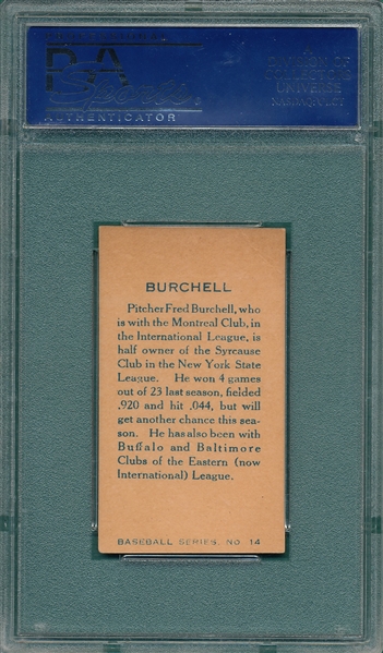 1912 C-46 #14 Burchell Imperial Tobacco PSA 4