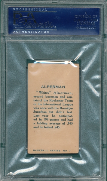 1912 C-46 #7 Alperman Imperial Tobacco PSA 4.5