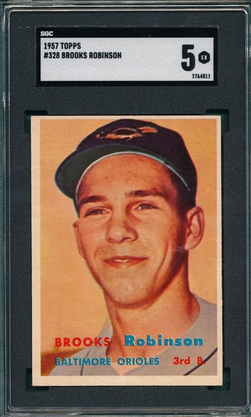 1957 Topps #328 Brooks Robinson SGC 5 *Rookie*