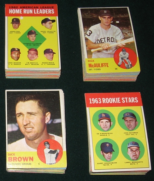 1963 Topps Lot of (203) W/ Snider & Mantle