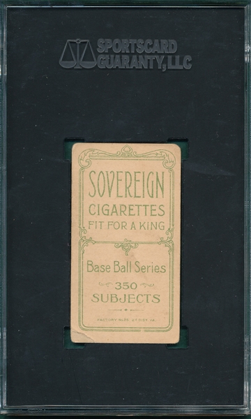 1909-1911 T206 Willis, Throwing, Sovereign Cigarettes SGC 2.5