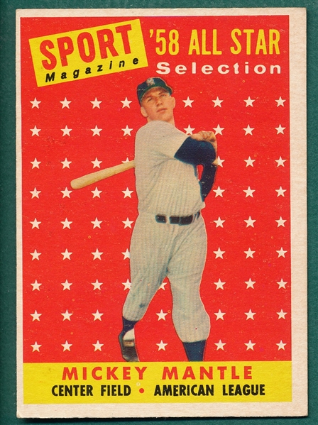 1958 Topps #487 Mickey Mantle, AS