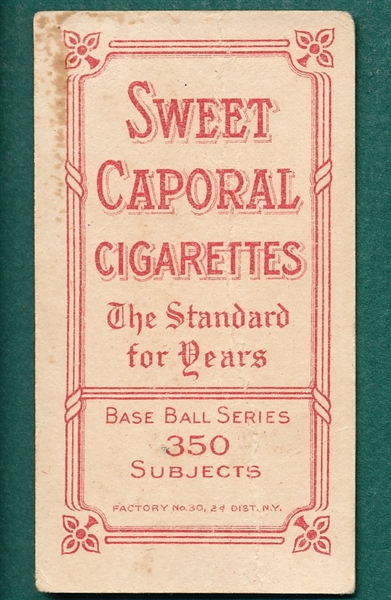 1909-1911 T206 Evers, Chicago on Jersey, Sweet Caporal Cigarettes 