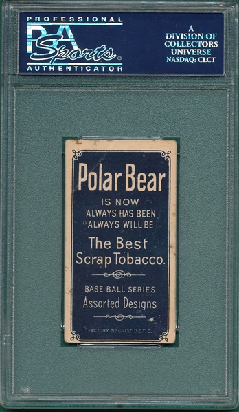 1909-1911 T206 Smith, Frank Smith, Polar Bear, PSA 3