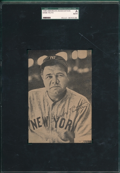 1948 American Association Babe Ruth SGC Authentic