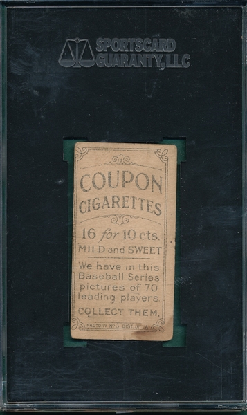 1919 T213-3 Mike Donlin Coupon Cigarettes SGC 40 *Low Pop*