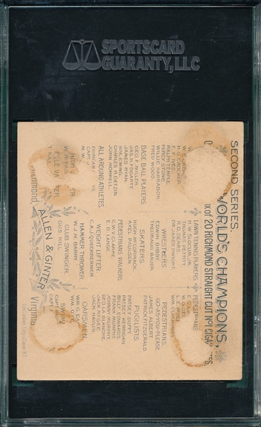 1888 N43 James Ryan Allen & Ginter Cigarettes, SGC 10