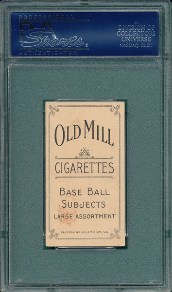 1909-1911 T206 Chase, Dark Cap, Old Mill Cigarettes PSA 4.5