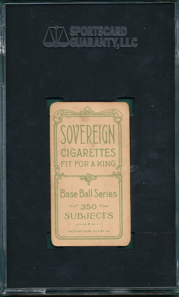 1909-1911 T206 Chase, Blue Portrait, Sovereign Cigarettes SGC 2