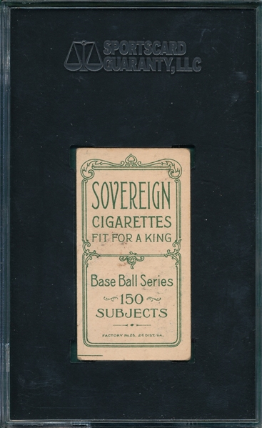1909-1911 T206 Hemphill Sovereign Cigarettes SGC 30