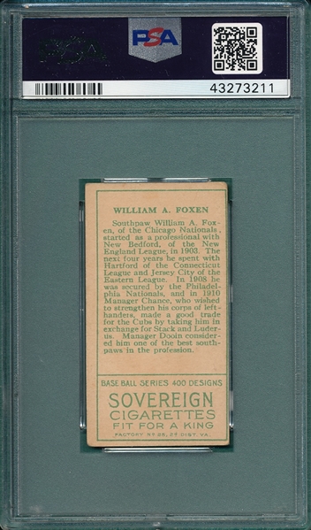 1911 T205 Foxen Sovereign Cigarettes PSA 2.5