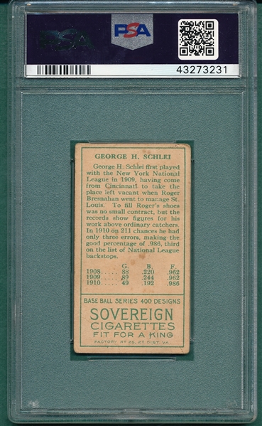 1911 T205 Schlei Sovereign Cigarettes PSA 2