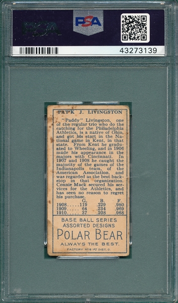 1911 T205 Livingston Polar Bear PSA 2.5