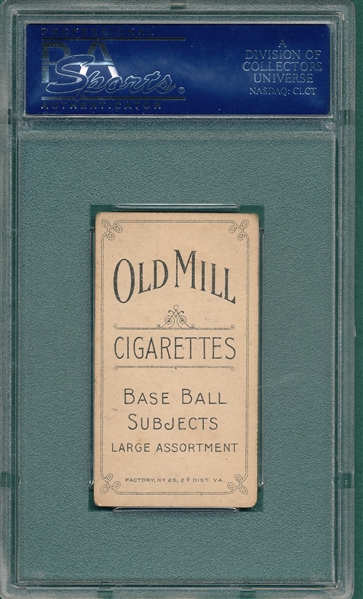 1909-1911 T206 Sweeney, Bill, Old Mill Cigarettes PSA 4