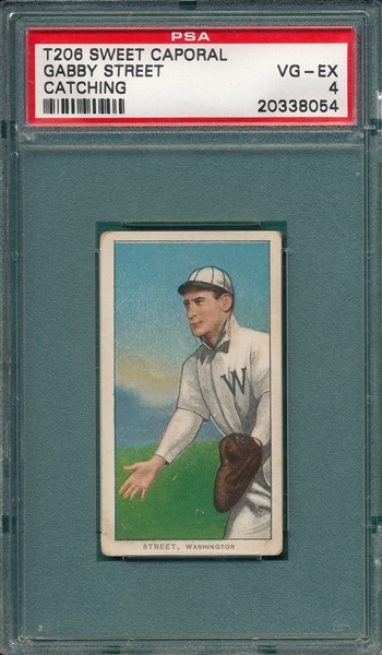 1909-1911 T206 Street, Catching, Sweet Caporal Cigarettes PSA 4