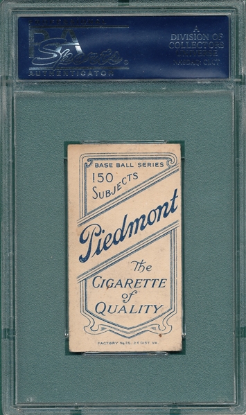 1909-1911 T206 White, Doc, Portrait, Piedmont Cigarettes PSA 4