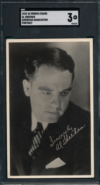 1933-34 Worch Cigar Al Sheehan, American Association, SGC 3