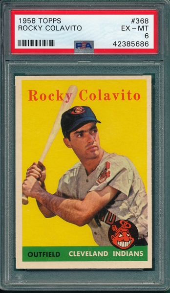 1958 Topps #368 Rocky Colavito PSA 6
