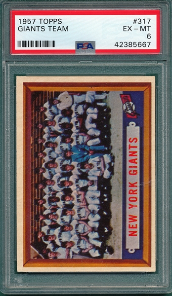 1957 Topps #317 Giants Team PSA 6