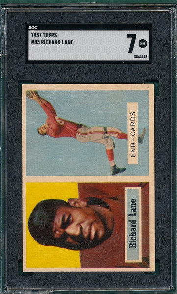 1957 Topps FB #85 Richard Lane SGC 7 *Rookie*