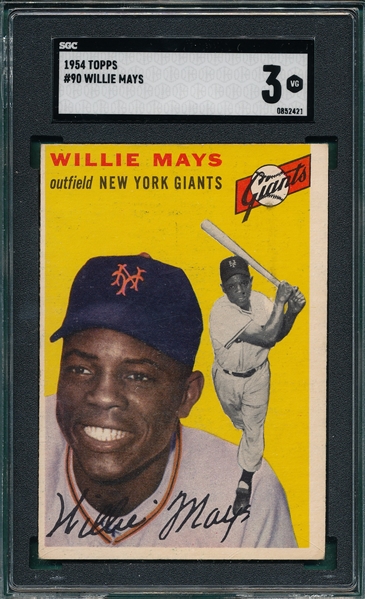 1954 Topps #90 Willie Mays SGC 3