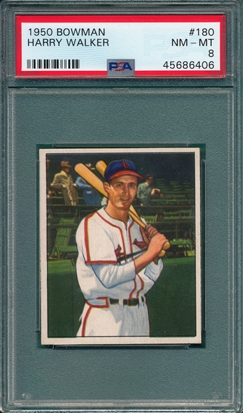 1950 Bowman #180 Harry Walker PSA 8