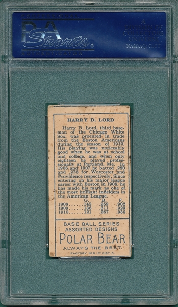 1911 T205 Lord, Harry, Polar Bear PSA 4 (MC)